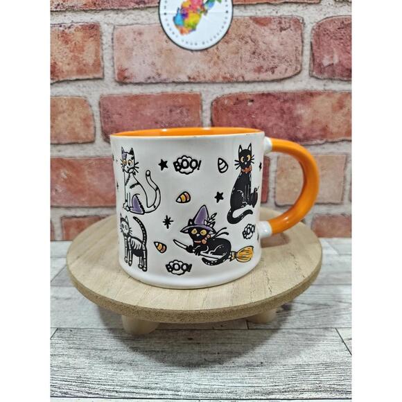 Eli & Ana Halloween Bewitched Feline Cat Coffee Mug Witch Skeleton Mummy New - Picture 1 of 6